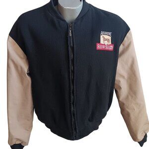 Large Vintage Letterman Jacket Absorbine Show Sheen Equestrian Western 1990's
